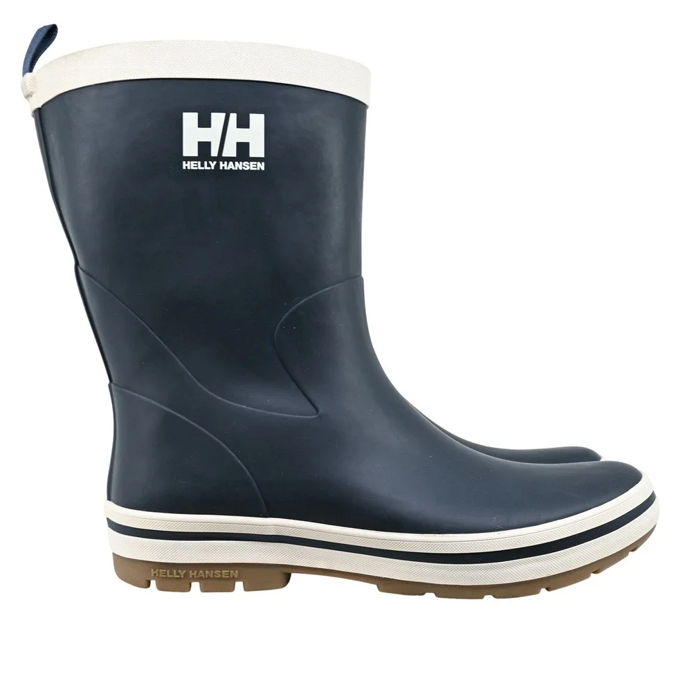 Helly Hansen Midsund 2 Men Rain Boots Size 12.5 US Navy White Waterproof Deck